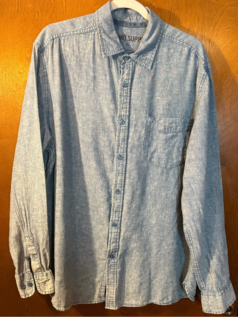 Mossimo Supply Co. Light Denim Blue Men's Button-Down Shirt